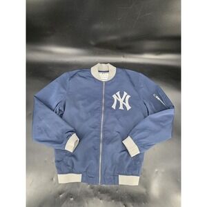 New York Yankees Jacket Men's JH Design Bomber MLB Baseball Navy Blue/Gray